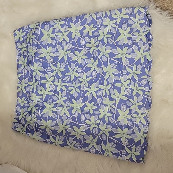 Lilly Pulitzer lilac mint green white floral ladybug print A line skirt Lined 14 - Picture 3 of 6